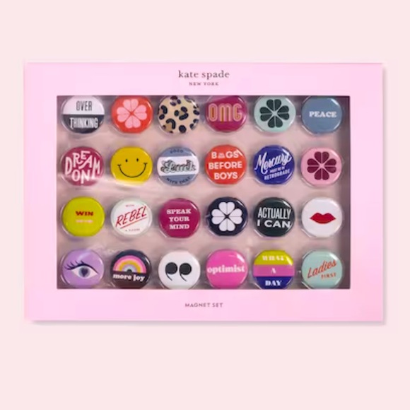 Kate Spade Magnets Set o 24 Actually I Can Dorm Decor Refrigerator School Locker - Picture 1 of 5